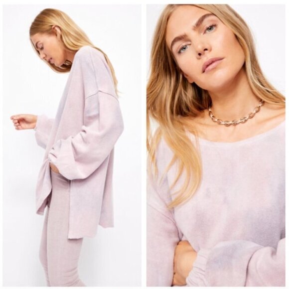 NWT Free People Someday Oversized Sweatshirt XS Purple JB - Picture 3 of 9